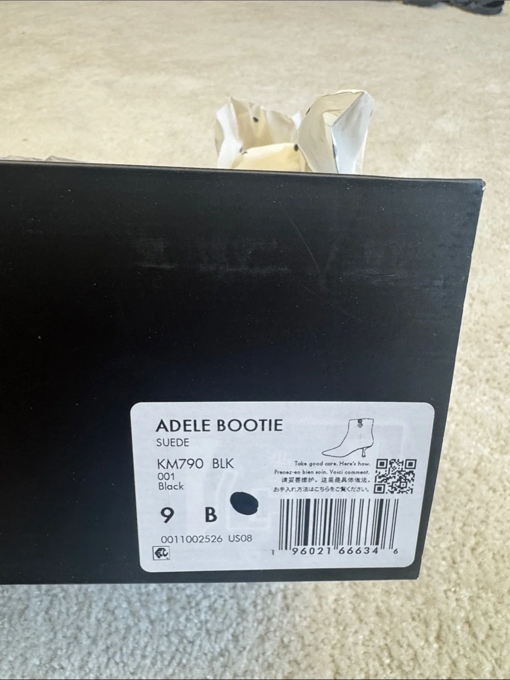 NIB Kate Spade Adele Black Suede Booties Size 9